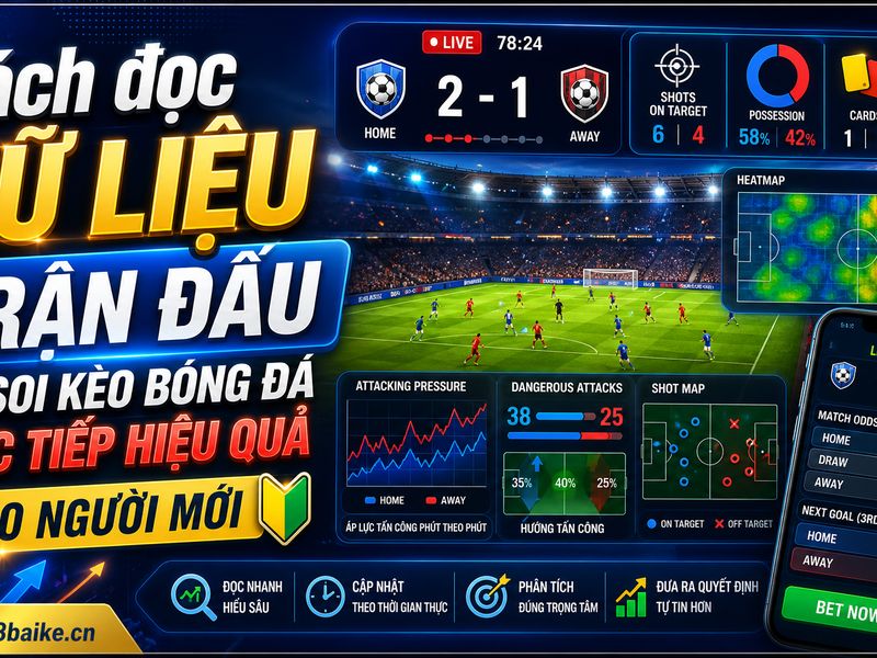 Cách đọc dữ liệu trận đấu để soi kèo bóng đá trực tiếp hiệu quả cho người mới